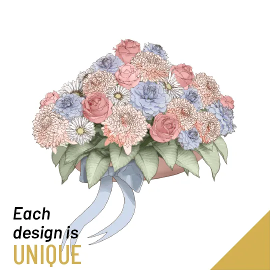 Układ pogrzebowy ze wstążką