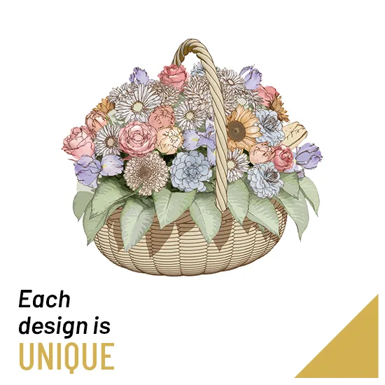 Basket arrangement of flowers