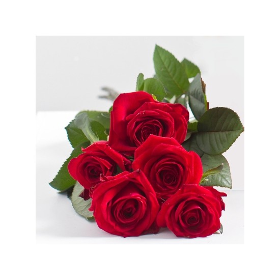 Bukiet 5 czerwonych róż 