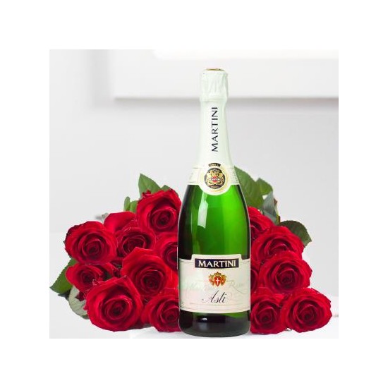 15 red roses and exclusive Sparkling wine. 