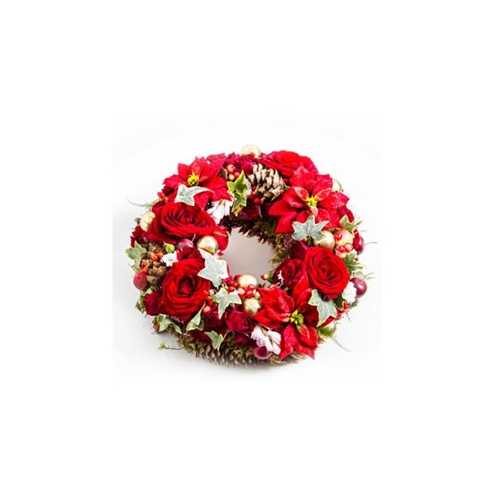 Christmas Wreath with Flowers