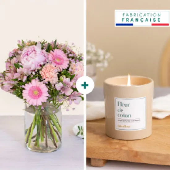 Petit bouquet de saison et sa bougie - with candle