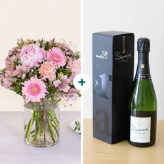 Petit bouquet de saison et champagne - with champagne