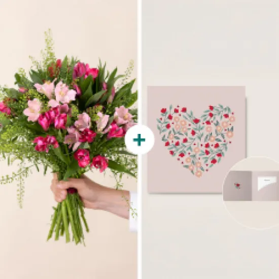 Elle et sa carte message - with message card