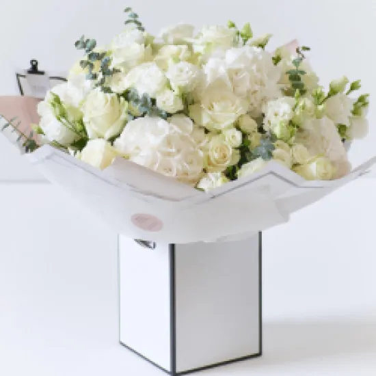 Beautifully Simple Showstopper White Flower Bouquet