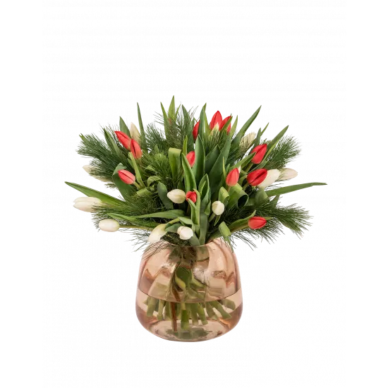 Christmas Tulips with Pine Large 920001