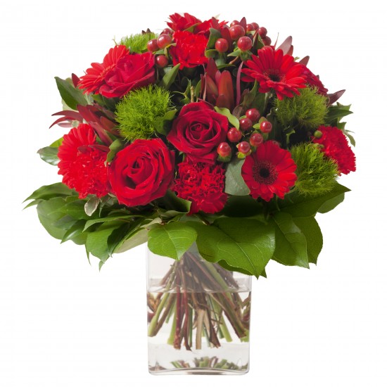 Sympathy bouquet in red colour (without vase)