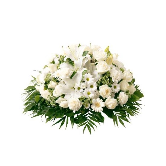 White funeral cuchsion