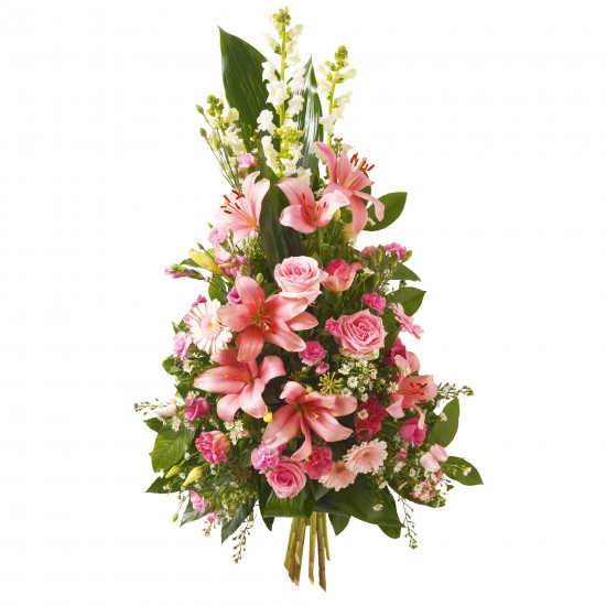 Funeral spray in pink colour