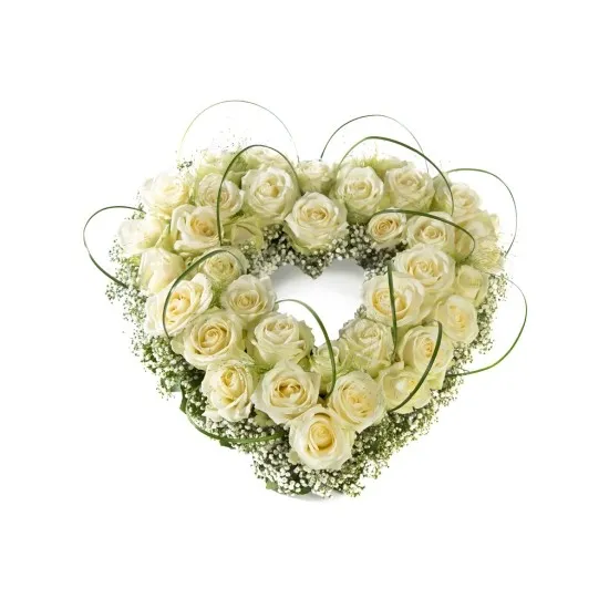 Funeral arrangment Heart of roses open