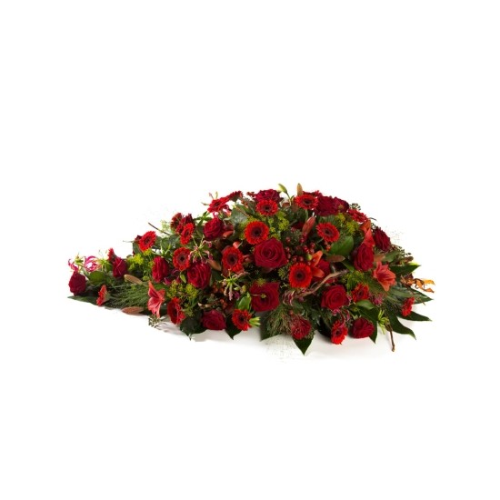 Wiązanka pogrzebowa z czerwonych kwiatów