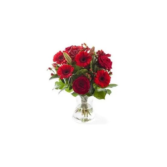 Red mixed bouquet, excl. vase