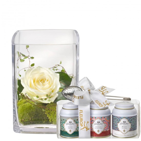 Warm Greetings (including Vase) with Gottlieber tea gift set