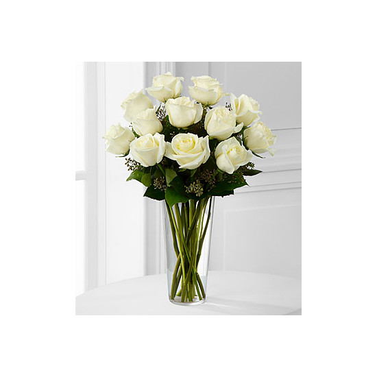 E8-4812 The White Rose Bouquet - VASE INCLUDED