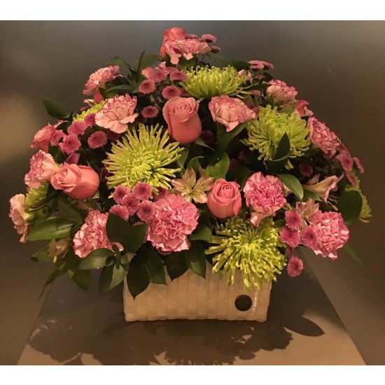 Seasonal flowers in container