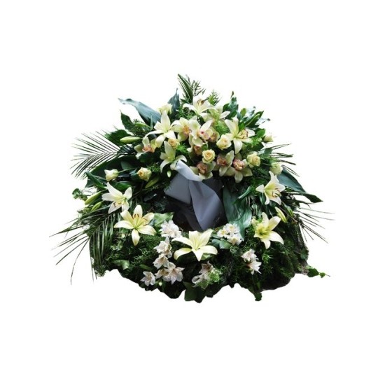 Wreath in pastel colors (with ribbon)