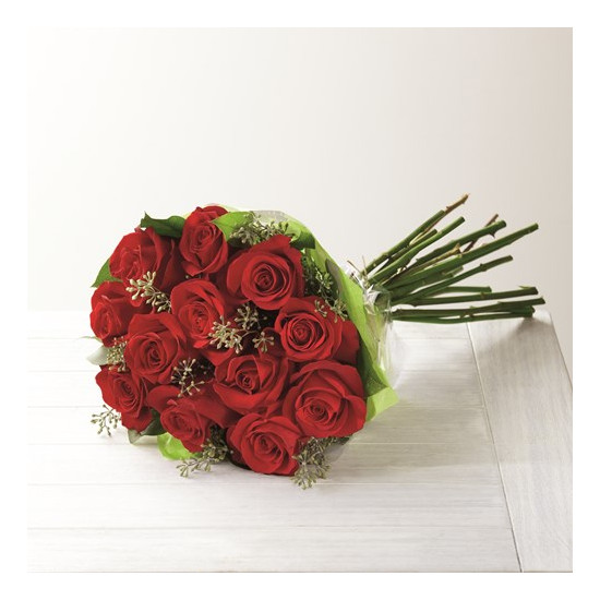 The Long Stem Red Rose Bouquet - VASE INCLUDED