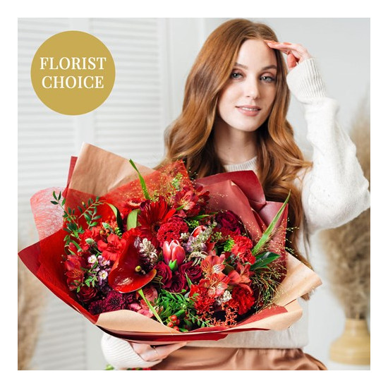 Red florist's fantasy bouquet