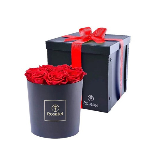 GiftBox - Róże w Czarnym Pudełku