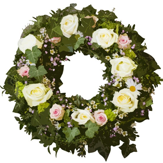 Funeral Wreath with Ribbon