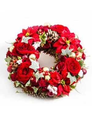 Christmas Wreath with Flowers - Latvia