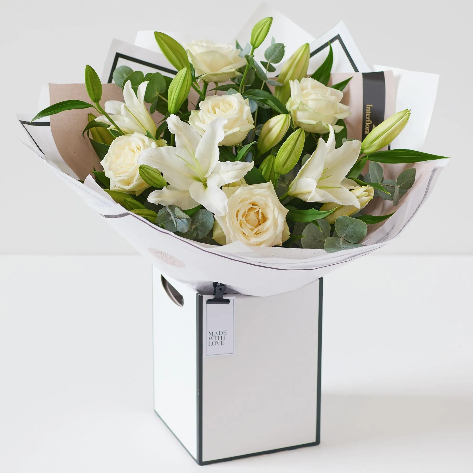 White Rose and Lily Bouquet - United Kingdom