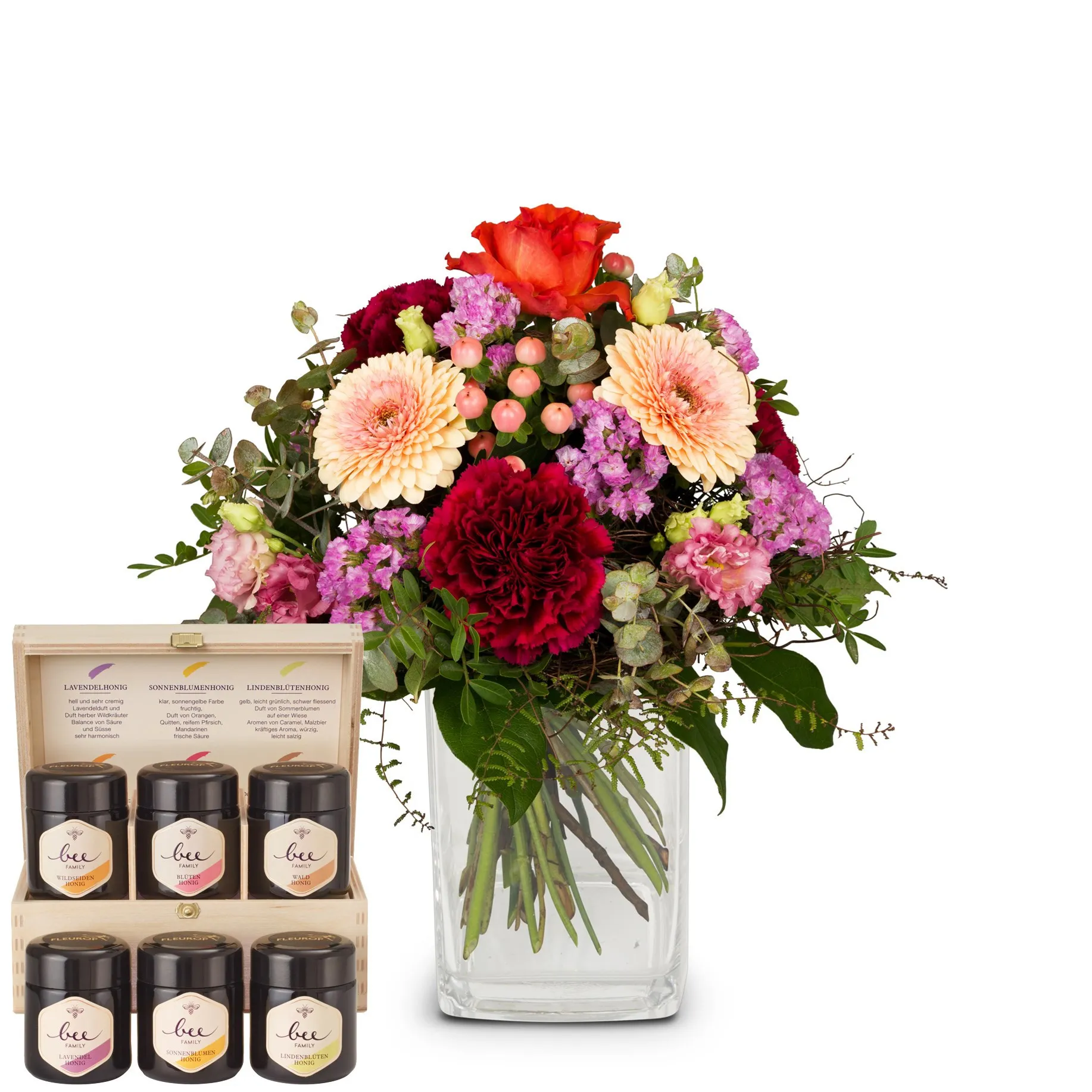 Colorful Wishes with Bee-Family honey gift set - Switzerland