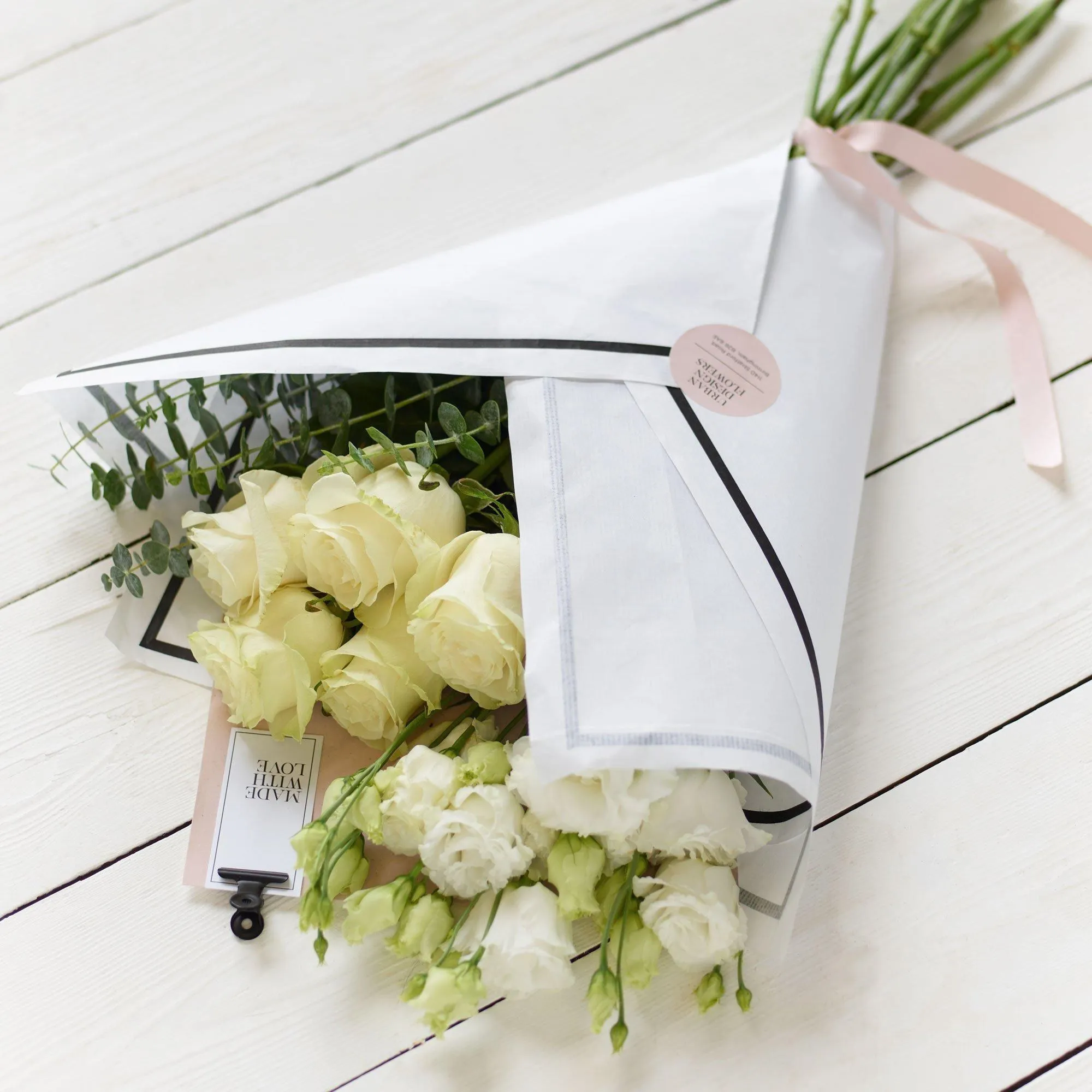 Beautifully Simple White Flower Wrap. - United Kingdom
