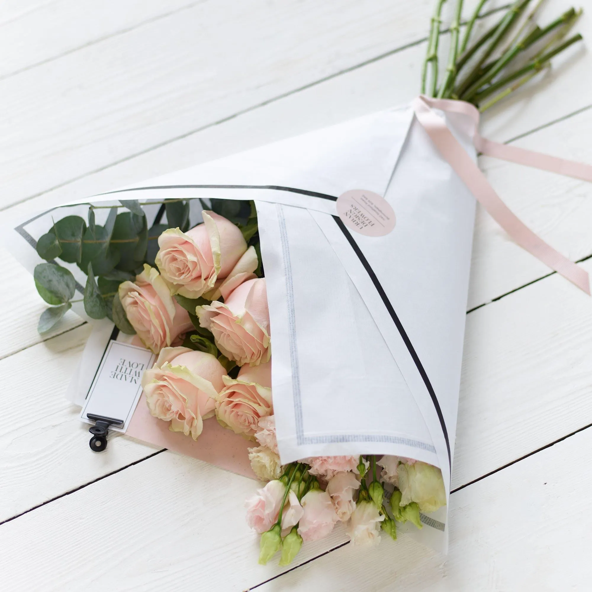 Beautifully Simple Pink Flower Wrap. - United Kingdom