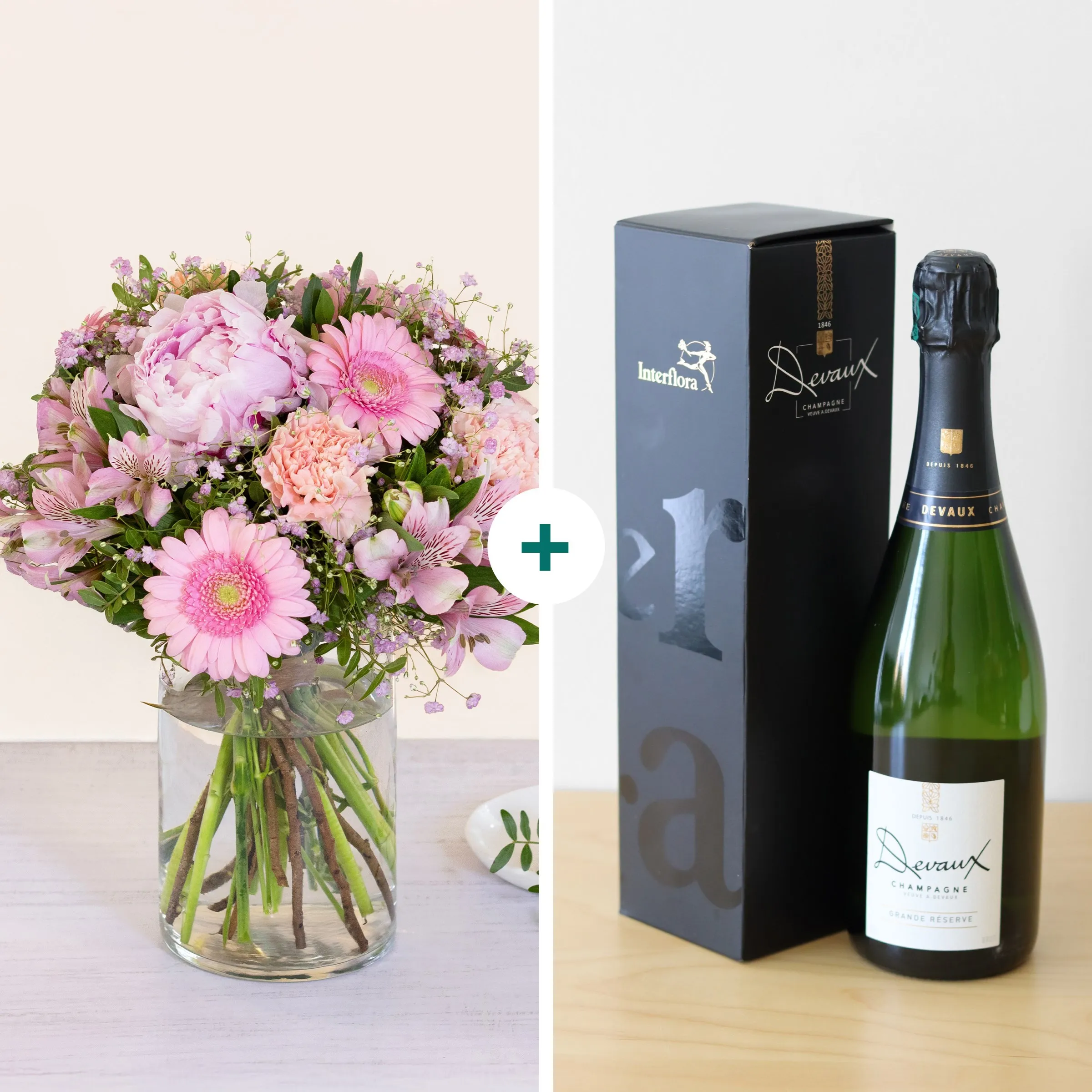 Petit bouquet de saison et champagne - z szampanem - Francja