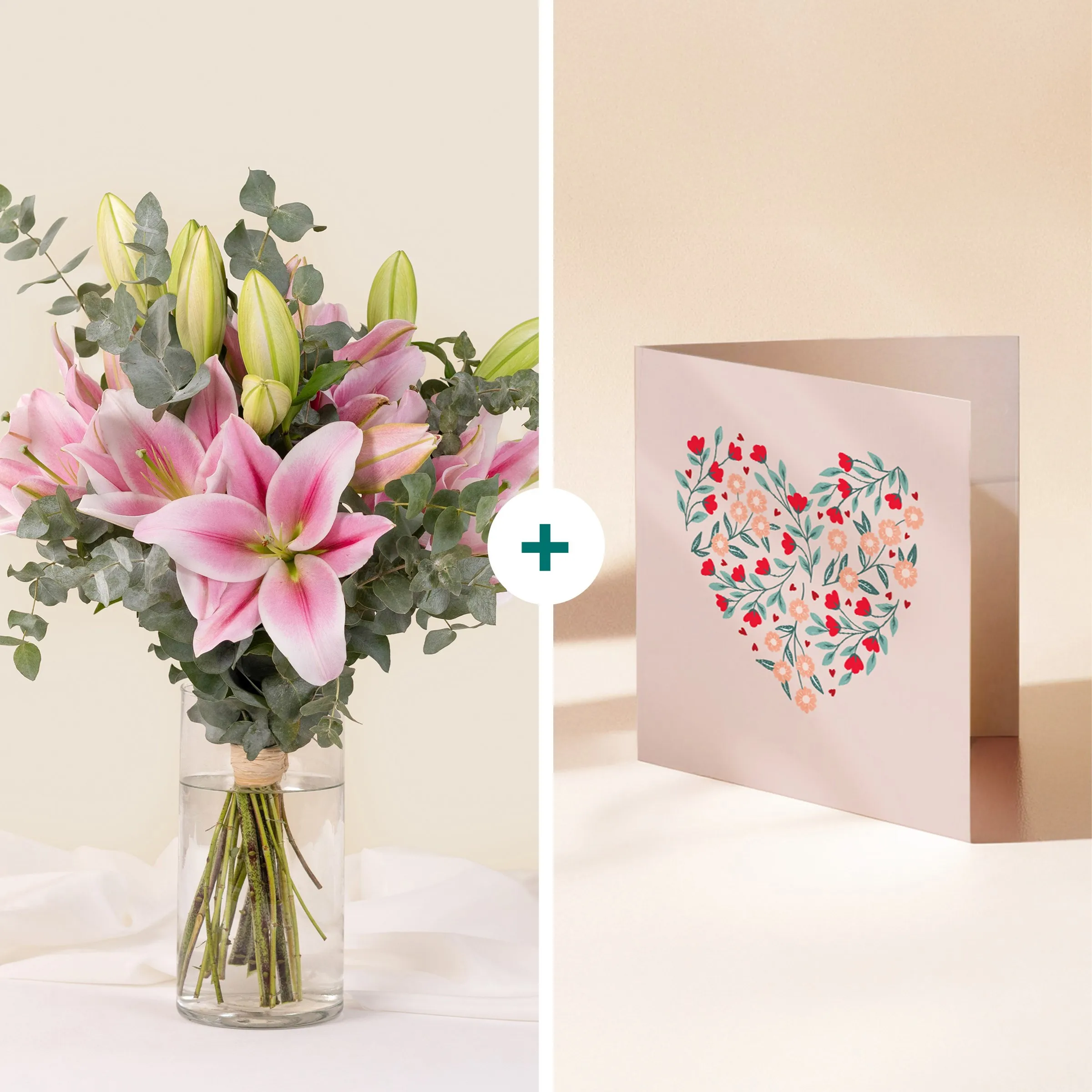 Our beautiful lily and message card - Nos magnifiques lys - France