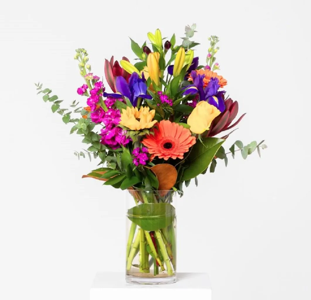 Seasonal Bright Bouquet in Vase - New Zealand