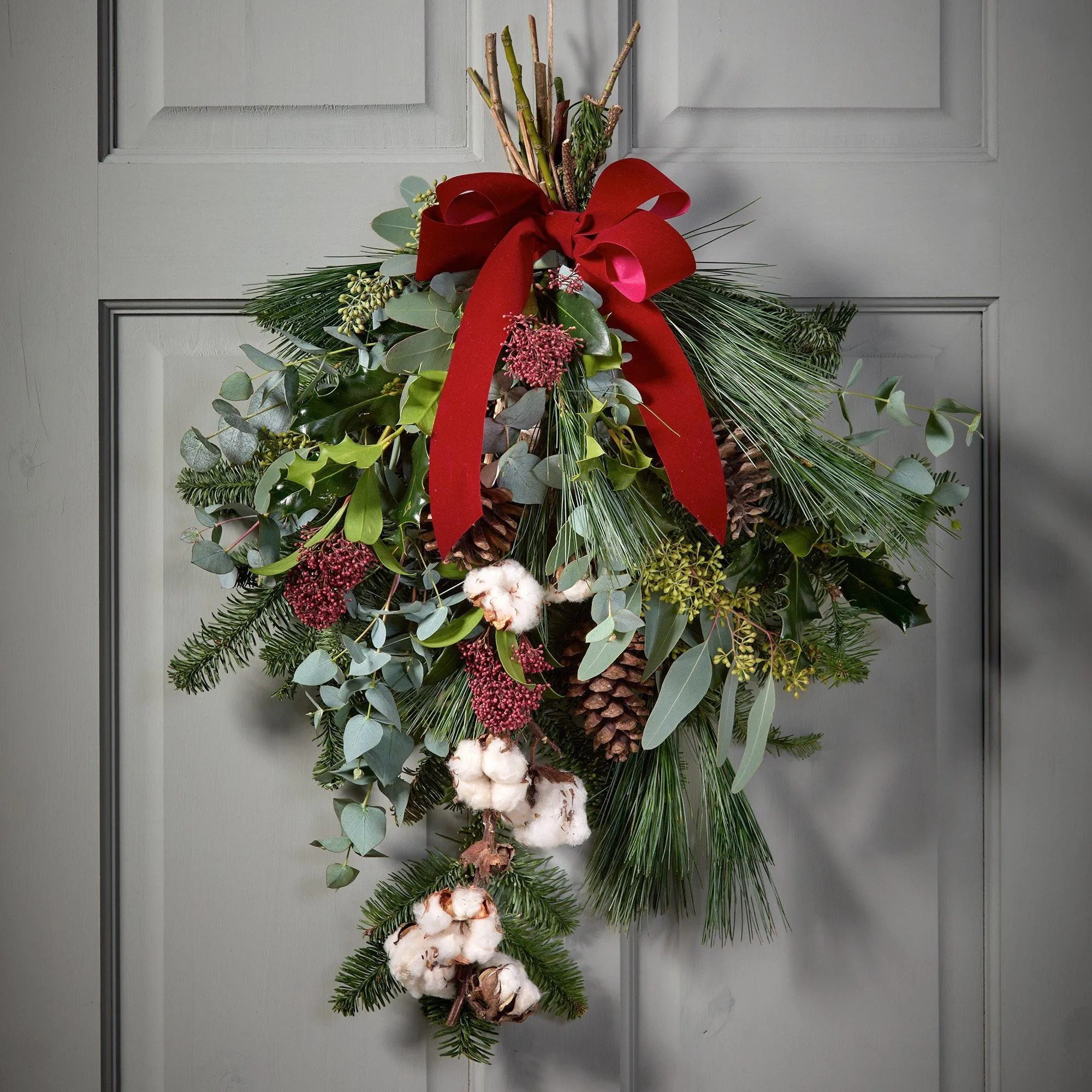 Classic Christmas Swag Door Decoration. - United Kingdom