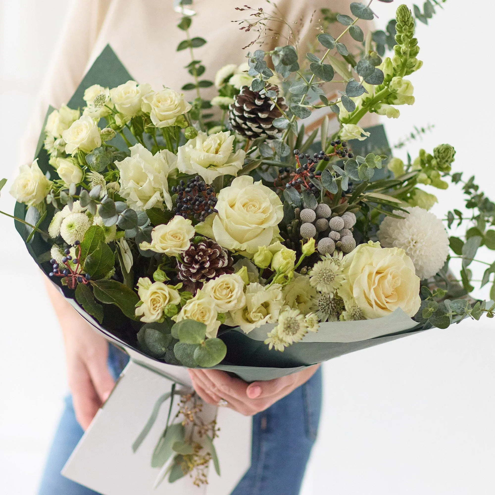 Serene Shades of Winter Bouquet. - United Kingdom