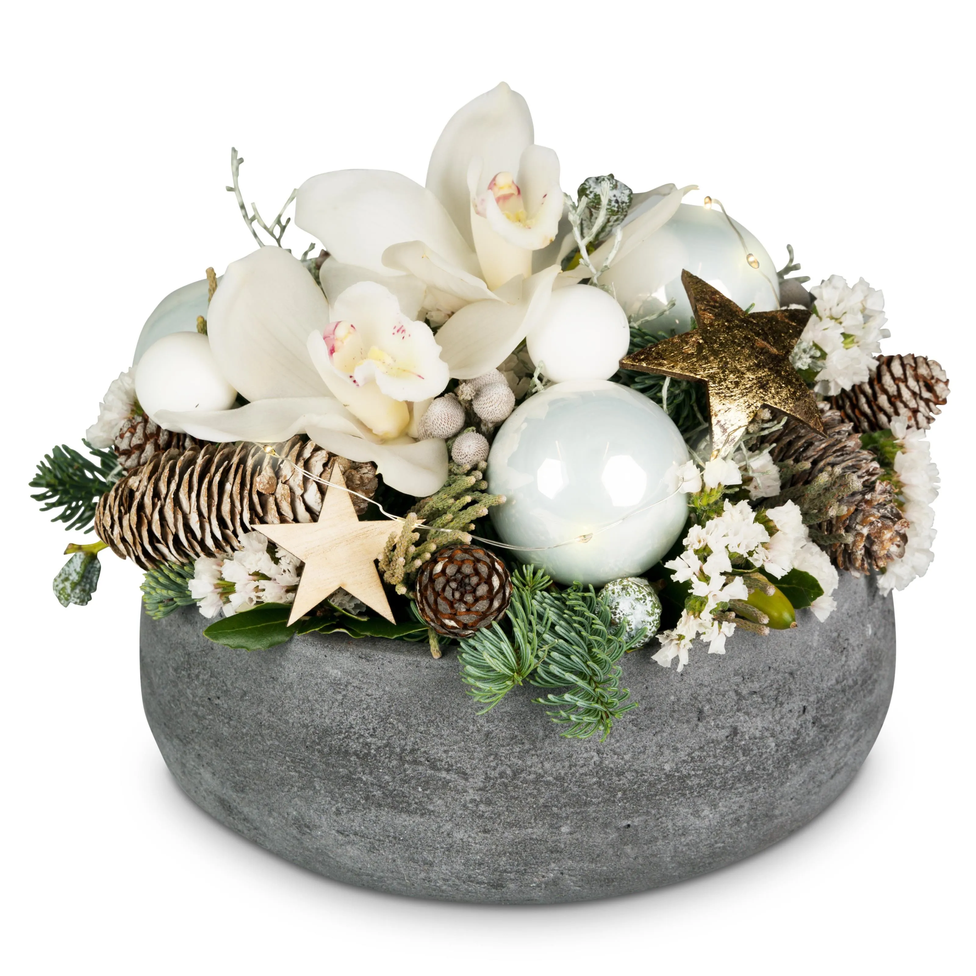 Flower arrangement Great Moments with fairy lights - Switzerland