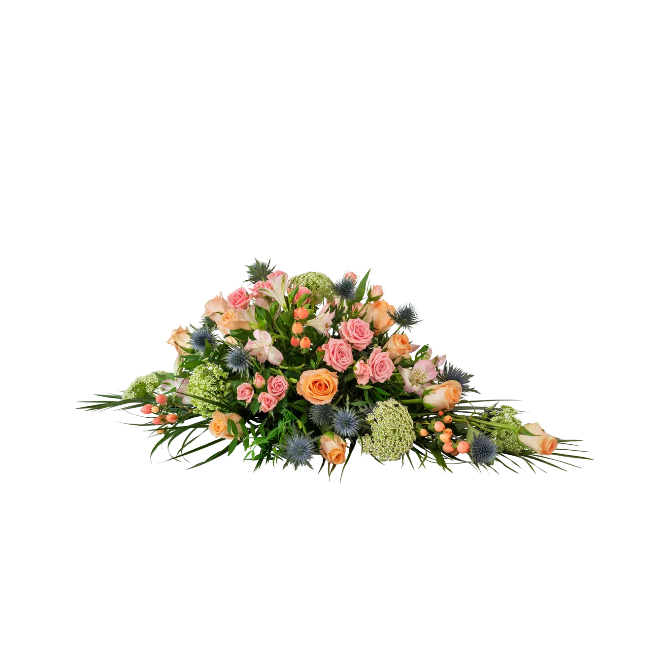 Bukiet pogrzebowy Średnie Zimowe Wiosenne Kwiaty Ze Wstążką 240169