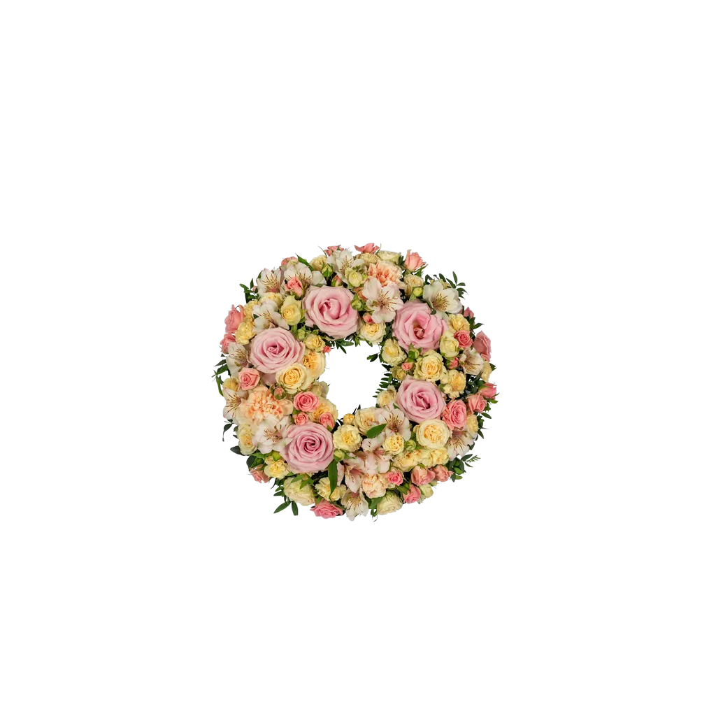 Wieniec pogrzebowy pastelowy ze wstążką 248026