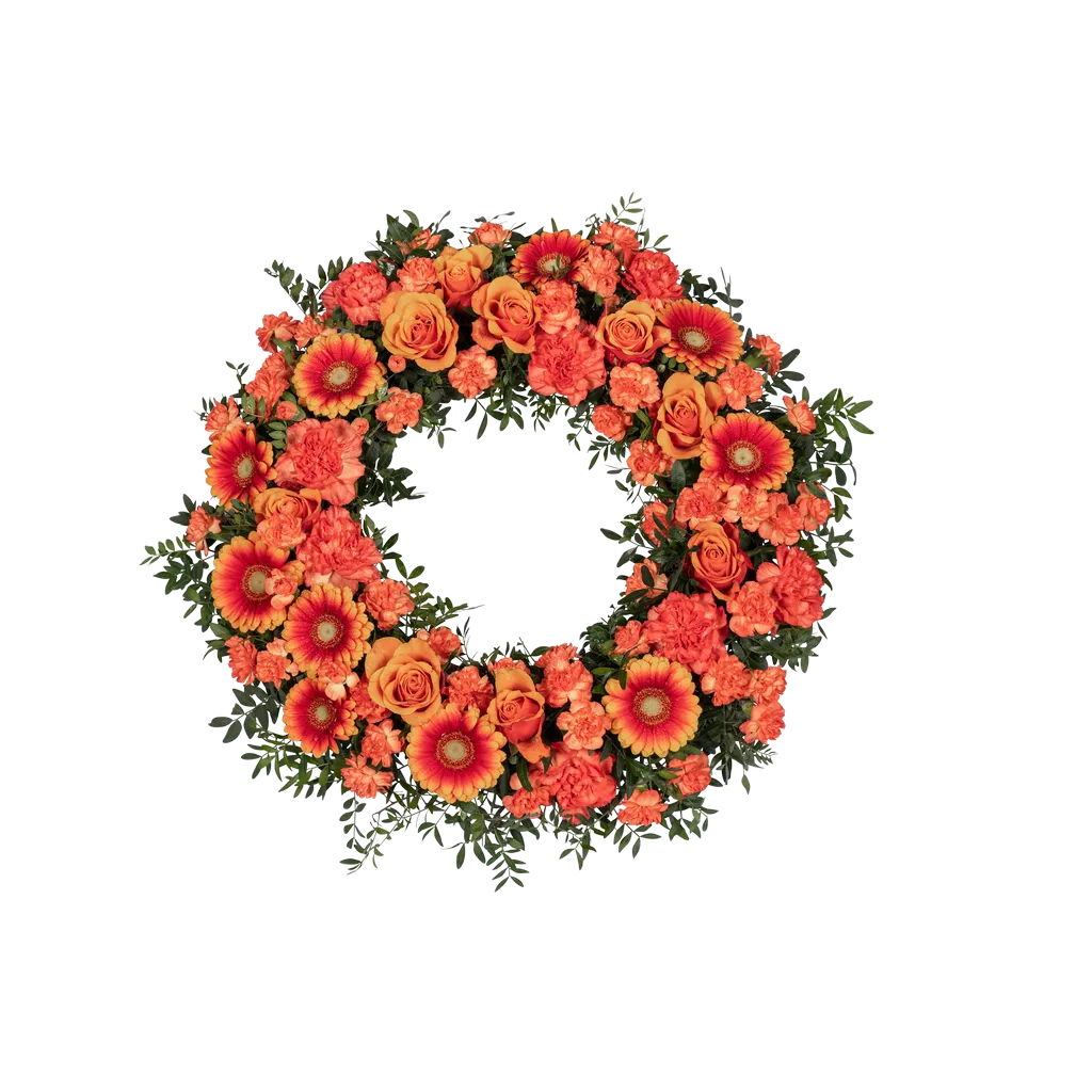 Wieniec pogrzebowy ciepły ze wstążką 248046