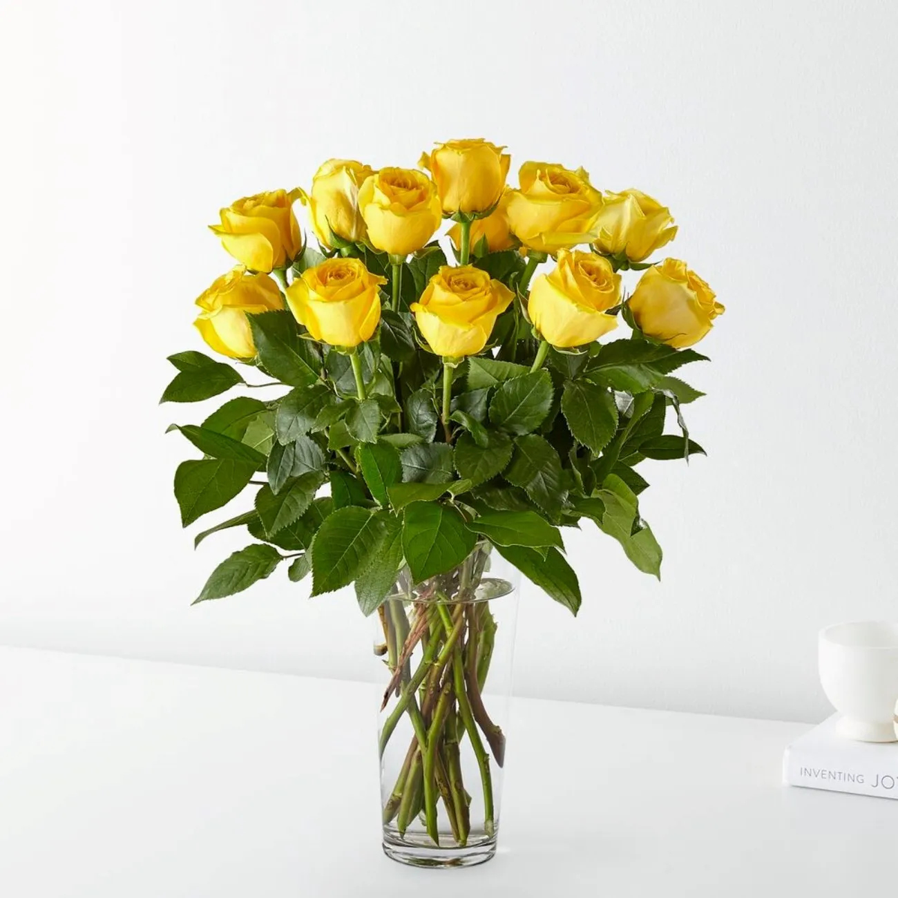 12 Long Stem Yellow Rose Bouquet