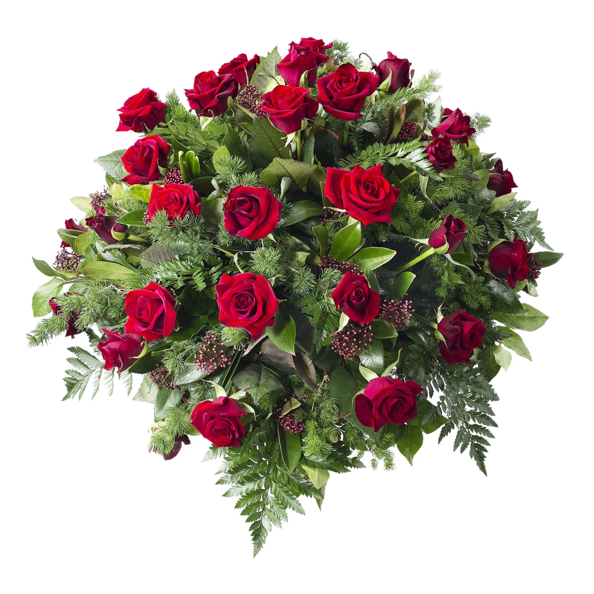 Red funeral spray