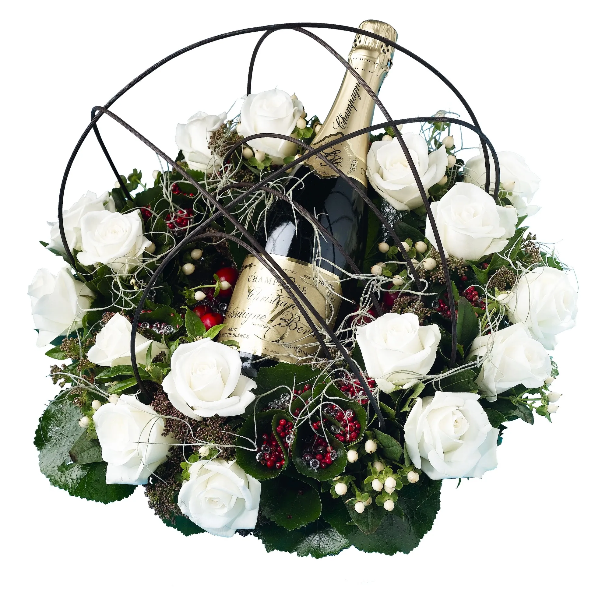 White champagne arrangement