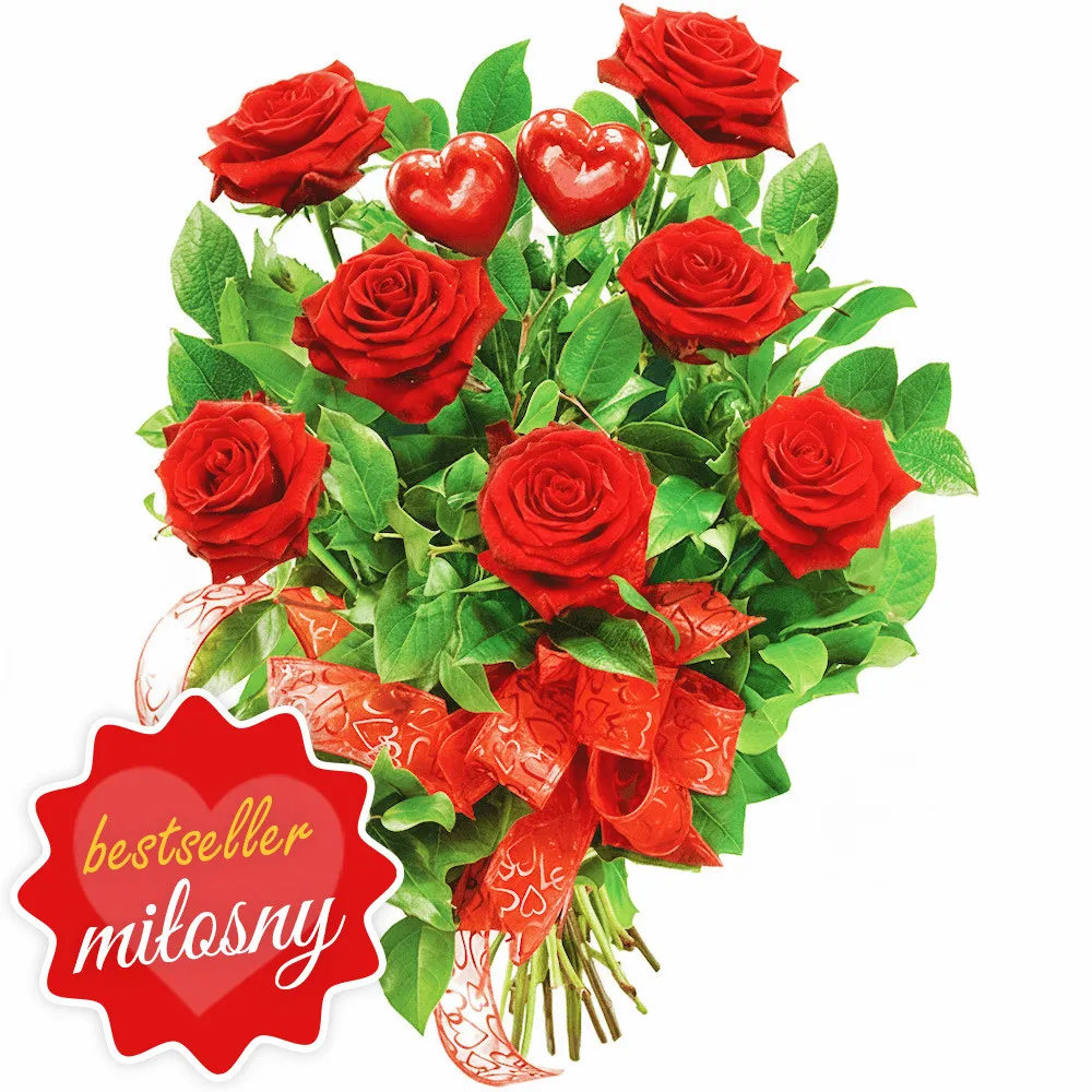 Flowers and hearts is like a volcano of love! Give roses to your beloved one
