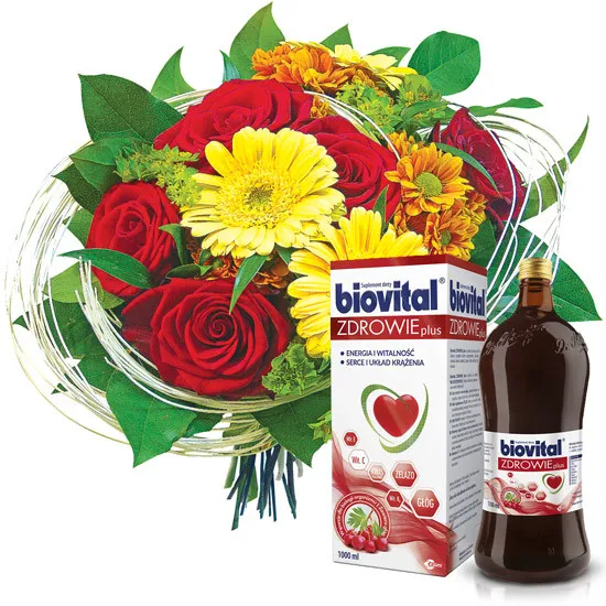Kwiaty Kocham Cię Babciu, kwiaty kocham cię z biovitalem, bukiet kolorowych kwiatów