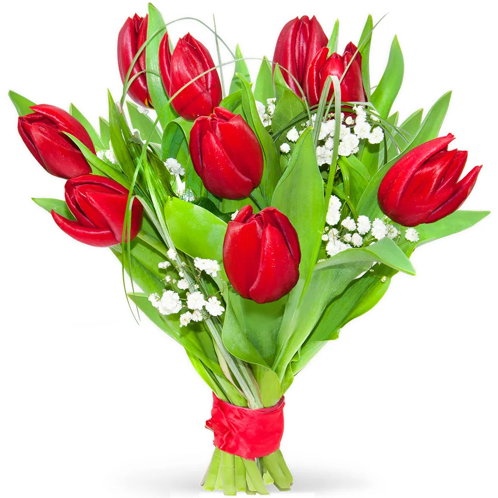 Secret Love bouquet with red tulips