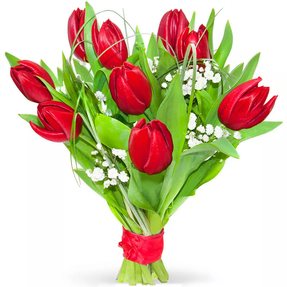 Secret Love bouquet with red tulips