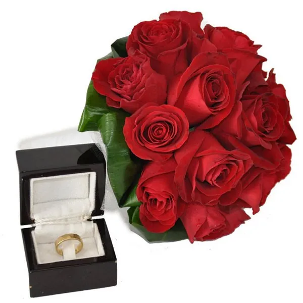 Red Roses bridal bouquet - Israel