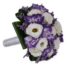 Purple and white bridal bouquet - Israel