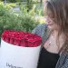 Red roses in a white box