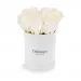 White roses in a white box