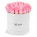 Pink roses in a white box